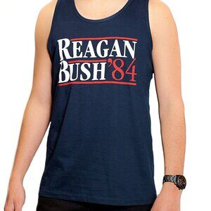 NEW Reagan Bush '84 President Republican Campaign Tank Top S-3XL Navy Patriotic